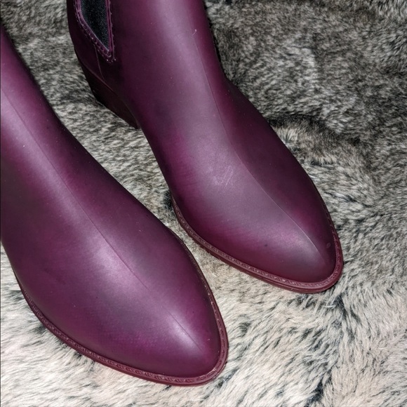 Jeffrey Campbell matte purple rain boots ankle length - Picture 6 of 10